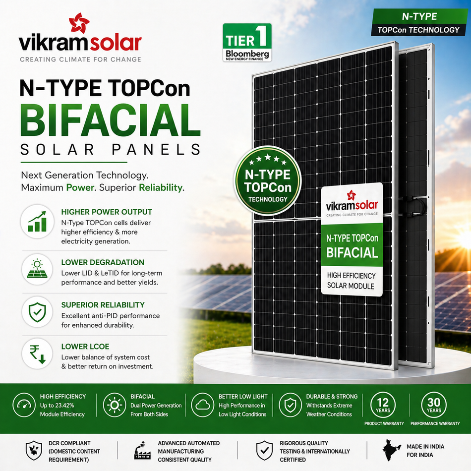 Vikram Solar - N Type TopCon Bifacial