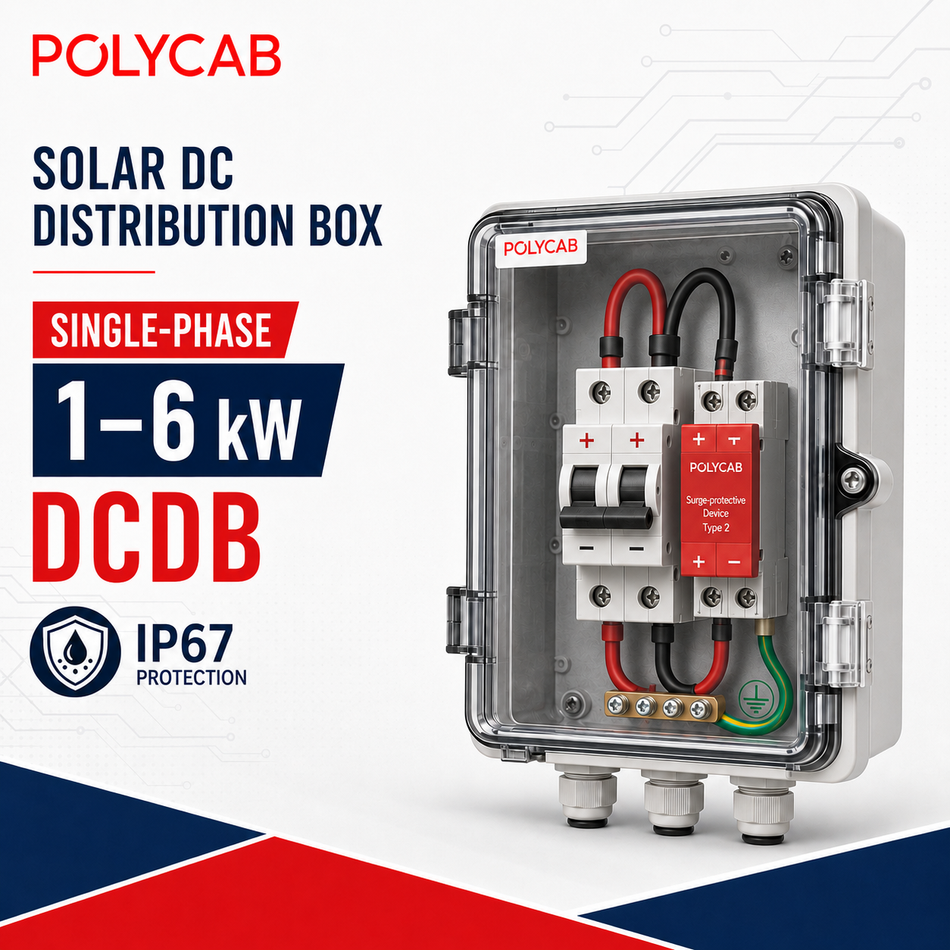 Polycab Single-Phase DCDB for 1–6 kW Solar Systems