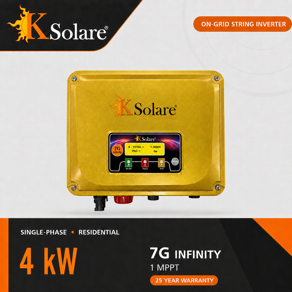 KSolare 7G Infinity 4 kW Single-Phase On-Grid Solar Inverter – 1 MPPT