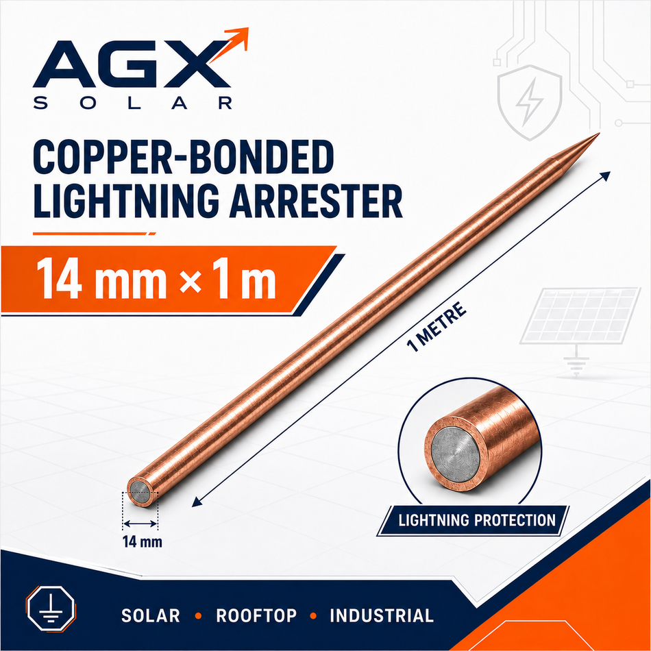 AGX Solar 14 mm × 1 m Copper-Bonded Lightning Arrester