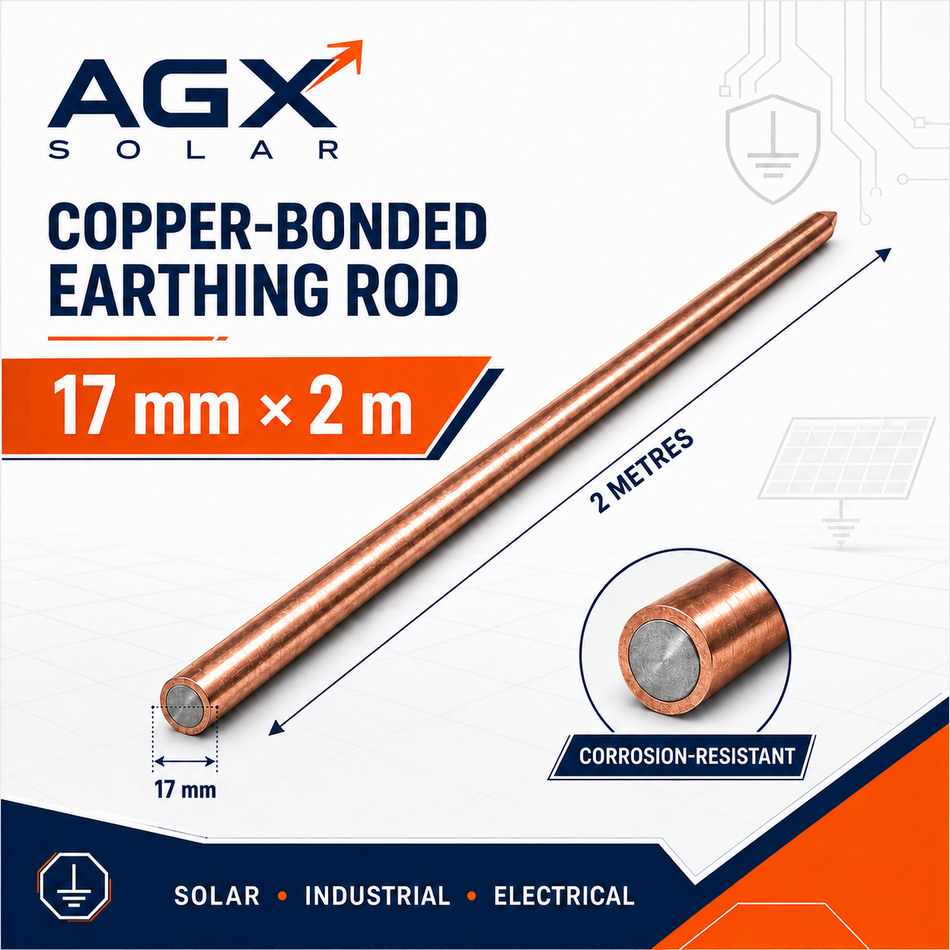 AGX Solar 17 mm × 2 m Copper-Bonded Earthing Rod