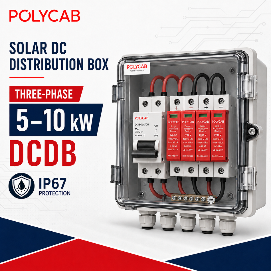 Polycab Three-Phase DCDB for 5–10 kW Solar Systems