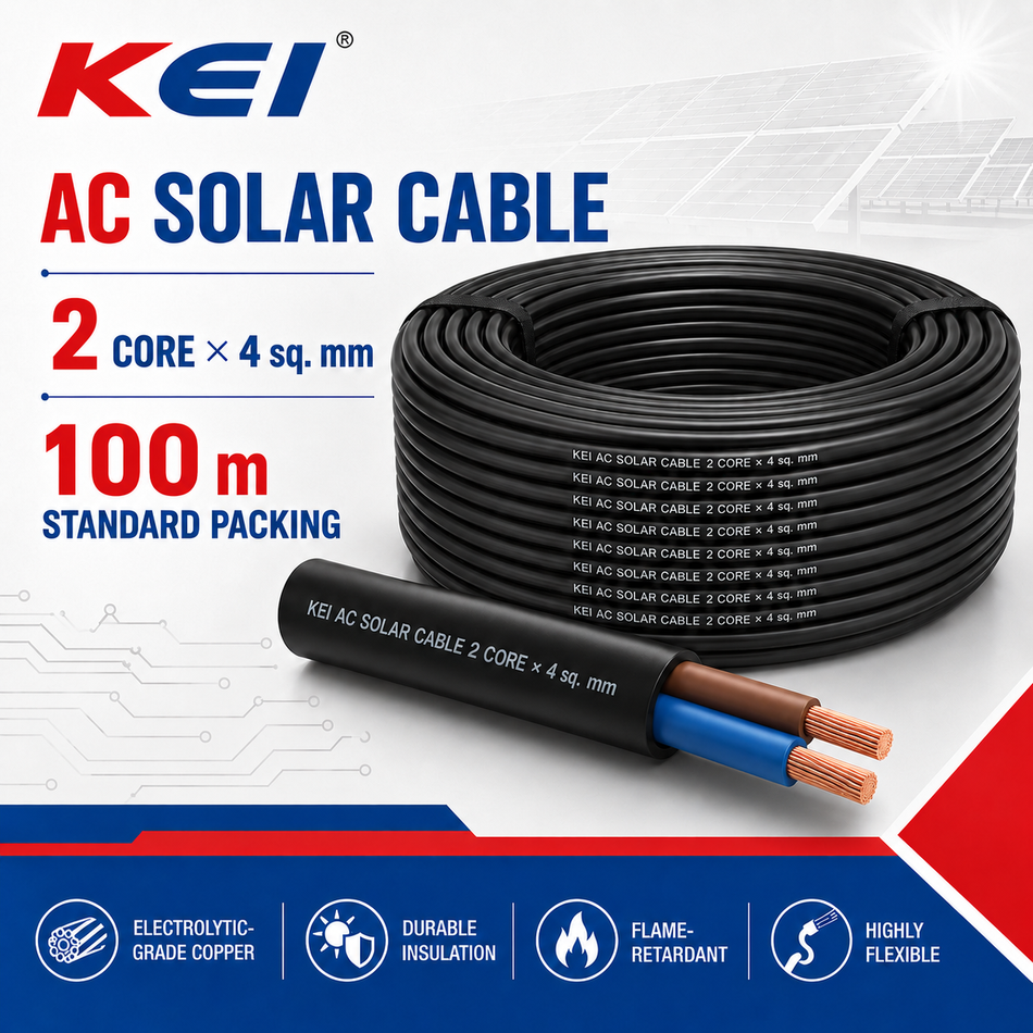 KEI 2 Core × 4 sq. mm AC Solar Cable