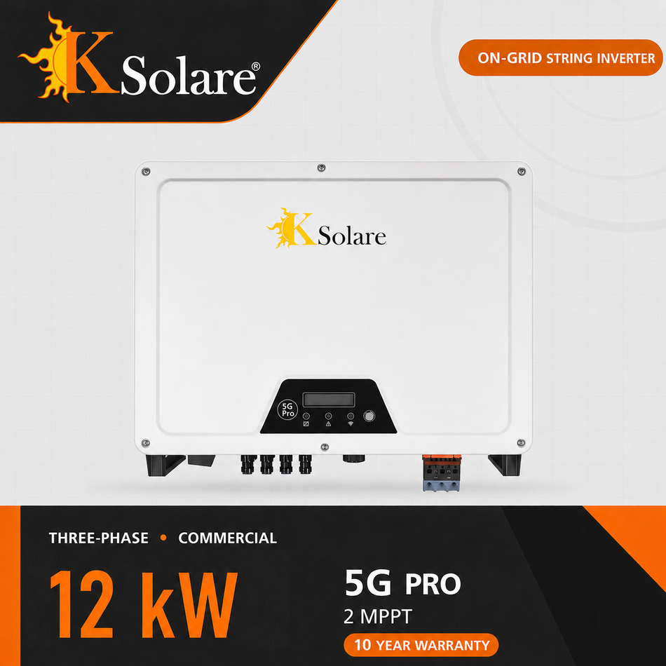 KSolare 5G 12 kW Three-Phase On-Grid Solar Inverter – 2 MPPT