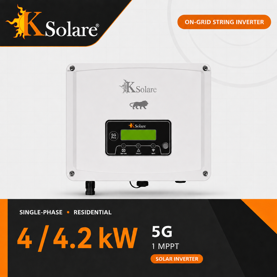 KSolare 5G 4 / 4.2 kW Single-Phase On-Grid Solar Inverter – 1 MPPT