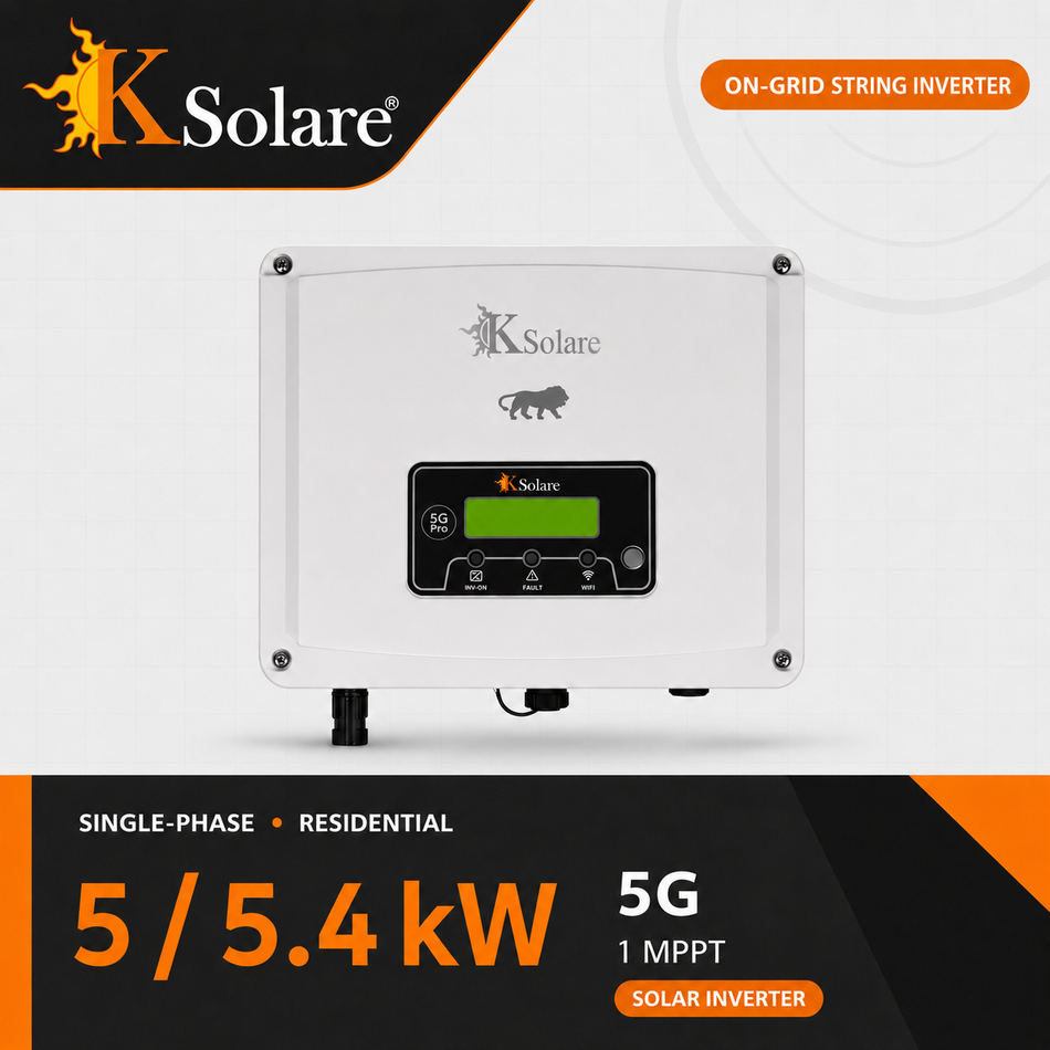 KSolare 5G 5 / 5.4 kW Single-Phase On-Grid Solar Inverter – 1 MPPT