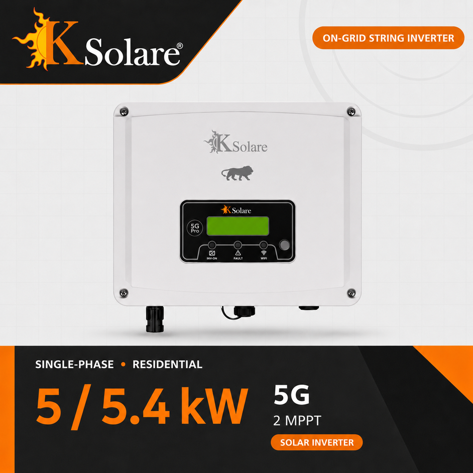 KSolare 5G 5 / 5.4 kW Single-Phase On-Grid Solar Inverter – 2 MPPT