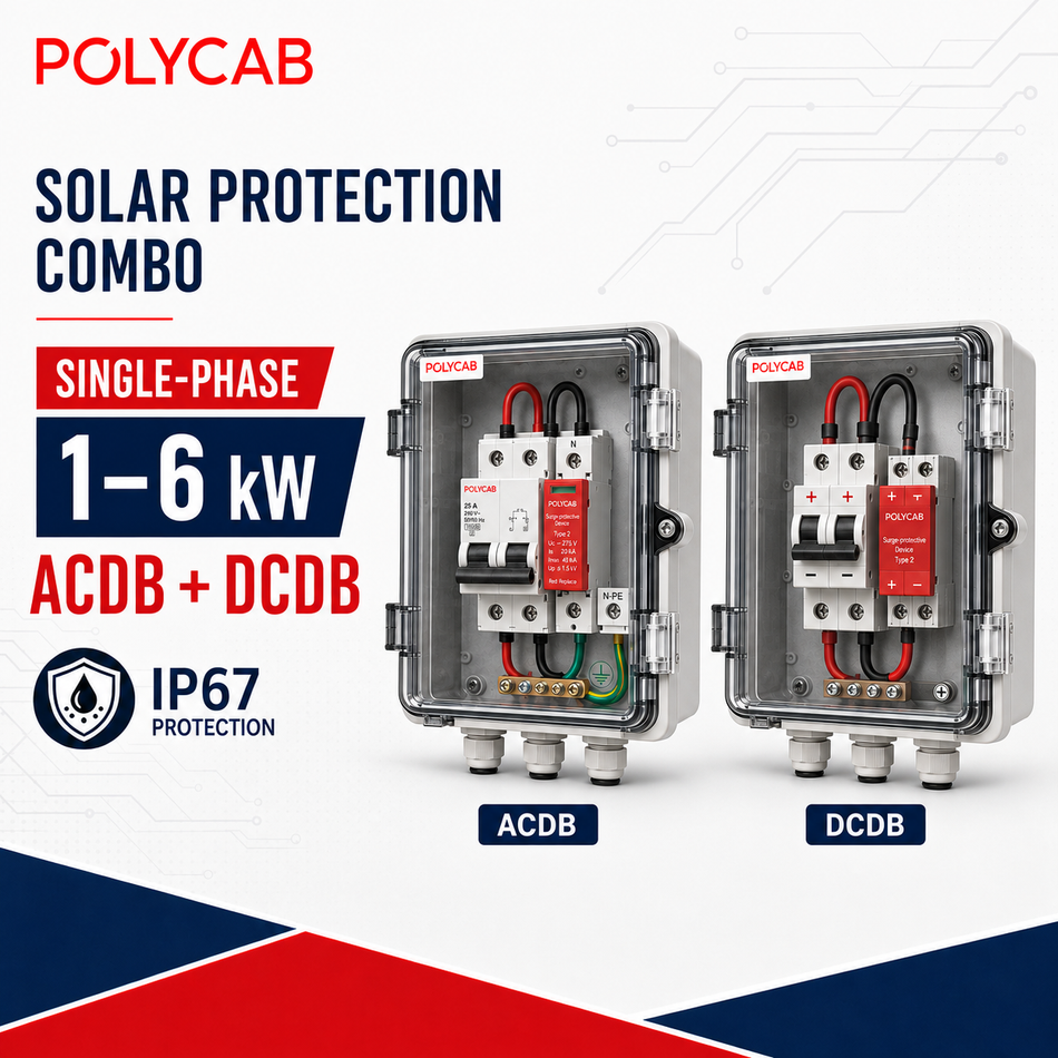 Polycab Single-Phase ACDB and DCDB Combo for 1–6 kW Solar Systems